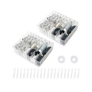 Clear Plastic Cable Organizer Box with Dividers and Clips Set